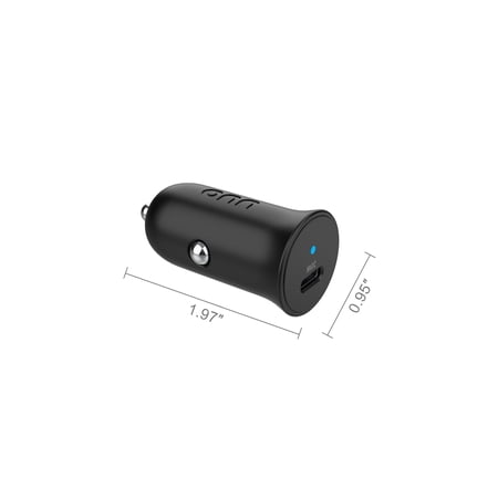 ONN 20W USB-C CAR CHARGER, FAST CHARGING, USB-IF CERTIFIED, FOLDABLE PLUG, WHITE, COMPATIBLE WITH IPHONE & ANDROID