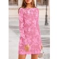 thumbnail image 3 of PRETTYGARDEN Women's Fall Fashion Floral Long Sleeve Mini Dress Mesh Bodycon Short Party Date Night Going Out Dresses, 3 of 10