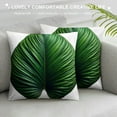 thumbnail image 3 of COMIO Green Palm Leaf Pillow Covers Decorative Tropical Jungle Banana Leaves Throw Pillow Covers Square Cushion Cover for Home Sofa Couch, 3 of 5