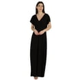 thumbnail image 4 of Inkmeso Robe Maxi en Jersey Style Portefeuille Taille Froncée Été Décontractée Classique Longue, 4 of 8