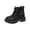 Black, variant on CYRBOKO Girl's Riding Boots, Side-zip Lace Up Non-Slip Ankle Boots White Size 8 (Little Kids)
