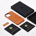 thumbnail image 2 of Luckycoin Handmade Genuine Leather Case for iPhone 13 Mini 5.4-Inch,Anti Slip Ultra-Thin Cover, Vintage Top Grain Leather,Card Holder for Apple iPhone 13 Mini Case, 2 of 7