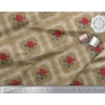 thumbnail image 3 of Soimoi Poly Georgette Fabric Check,Leaves & Rose Floral Printed Craft Fabric by The Yard 52 Inch Wide, 3 of 3