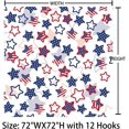 thumbnail image 2 of 4th of July Stars Shower Curtain American Patriot Independence Day Celebration Red Blue Stars Holiday Home Print Waterproof Bathroom Bathtubs Decor Easy Washable Durable 72x72 Inches, 2 of 5