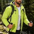 thumbnail image 4 of longantii Mens Waterproof Jackets Basic Windbreaker Collared Wind Jacket Long Sleeve Zip Up Jacket Modern Fit Spring Fall Hiking Outwear Green XL, 4 of 5