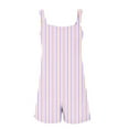 thumbnail image 4 of Summer Savings Clearance 2025! Akafmk Women Summer Jumpsuits Shorts Casual Stripe Print Overalls Adjustable Loose Rompers with Pockets Pink 2XL, 4 of 5
