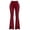 Burgundy, variant on Women's Flare Pants Split Flare Hem High Waist Pants Casual Tummy Control Athleisure Bell Bottom Trousers Yoga Gym Workout Blue