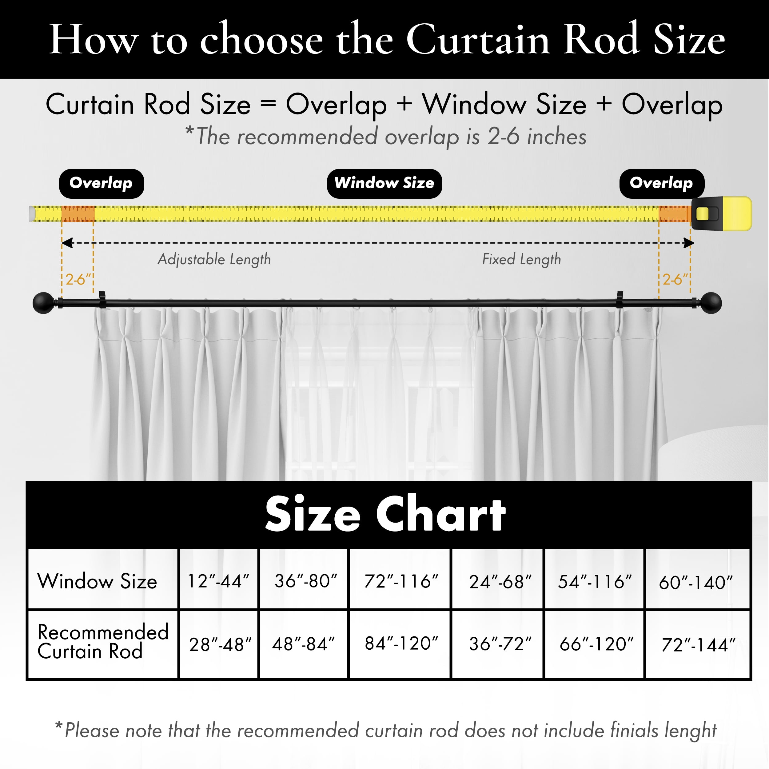 Meriville 1-Inch Diameter End Cap Single Window Treatment Curtain Rod, 48-Inch to 84-Inch, Satin Nickel