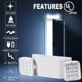 thumbnail image 4 of LED Emergency Lights 12 Pack, Commercial LED Emergency Lights with Battery Backup, Two Adjustable Head LED Emergency Light Fixture for Business, Emergency Exit Light AC 110V/277V, Square, 180 Mins, 4 of 8