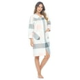 thumbnail image 3 of Casual Nights Women's Floral Snap Front Flannel Duster Long Sleeve Lounger Dress, 3 of 5