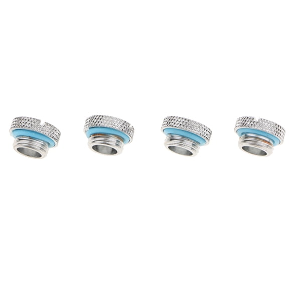 4 piezas de plata cromo refrigeración por agua g1 / 4 tapón agua parada para refrigeración por agua Sunnimix Enchufe de enfriamiento de agua