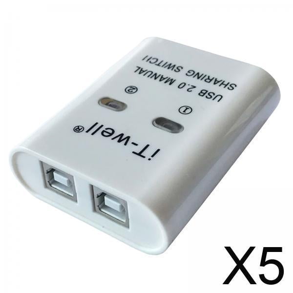 5xPortable 2 En 1 Divisor De Salida Impresora USB Dispositivo Para Hub Plug And Play
