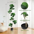thumbnail image 5 of Artificial Fiddle Leaf Fig Tree - 6FT Fake Plant with Black Nursery Planter, Large Fake Tree for Home or Office Decor - Artificial Plants Indoor Outdoor,Housewarming Gift, 5 of 6