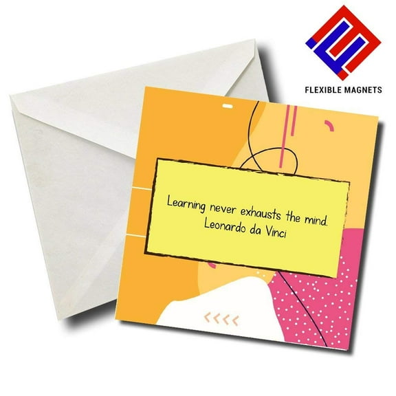 Leonardo Da Vinci Inspirational Quote Magnet for refrigerator. Great Gift! By Flexible Magnets
