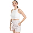 thumbnail image 2 of Short de lino con botones Roman Fashion /Juvenil, 955 (Palo de rosa) rosa G, 2 of 5