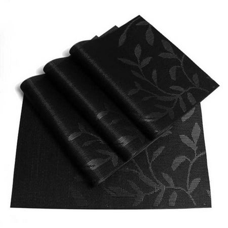 

WELPET Set of 4 PVC Flower Pattern Placemats for Dining Table Mat Set Place Mat in Kitchen Accessories Cup Wine Decorative Mat