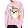 thumbnail image 3 of DISNIMO Corgi Flower Girls Long Sleeve Hoodies Pullover Kids Boys Girls Hoodies Sweatshirt with Hoodie Pockets Children Hoodies Girls Hoodie 11-13 Soft Fall Clothing Student Hoodie Youth, 3 of 7
