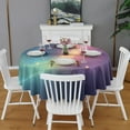 thumbnail image 2 of Colorful Tie Dye Nebula Pattern Round Tablecloth 60"x60",Wrinkle Wipeable Table Cloth for Kitchen Dining Room Picnic Patio Party, 2 of 6