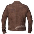 thumbnail image 2 of Brown Leather Motorcycle Jacket Motorcycle Jackets For Men Vintage Leather Motorcycle Jacket Brown Biker Jacket Leather Motorcycle Jacket size XXS, 2 of 5