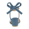thumbnail image 2 of BLISSFUL STEP Inspired Women's Shoes Slingback Back Ankle Open Toe Tie Block Heels Sandals Haze Blue 9, 2 of 7