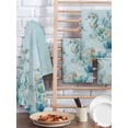 thumbnail image 2 of Coastal Seahorse Kitchen Dish Towels for Drying Dishes Set of 2, Summer Green Eucalyptus Leaves Coral Waffle Weave Microfiber Hand Tea Bathroom Towels Quick Dry & Absorbent Towel 15.7x23.6, 2 of 7