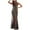 Gold, variant on Lolmot Evening Dress for Women Banquet Elegant Round Neck Sleeveless Sequin Temperament Mesh Hem Sexy Party Slim Dress