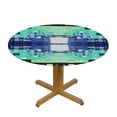 thumbnail image 3 of BANET Round Table Cloth Elastic Tablecloth, Waterproof Stain Resistant Elastic Stretch Tablecloth with Abstract Geometric Tie Dye, Wipe Clean Table Cover for Indoor and Outdoor 42"-46, 3 of 8