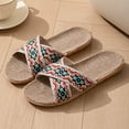 thumbnail image 2 of Mepaouo Womens Mens House Slippers Linen Indoor Outdoor Summer Beach Shoes Unisex Home Slide Shoes, 2 of 9