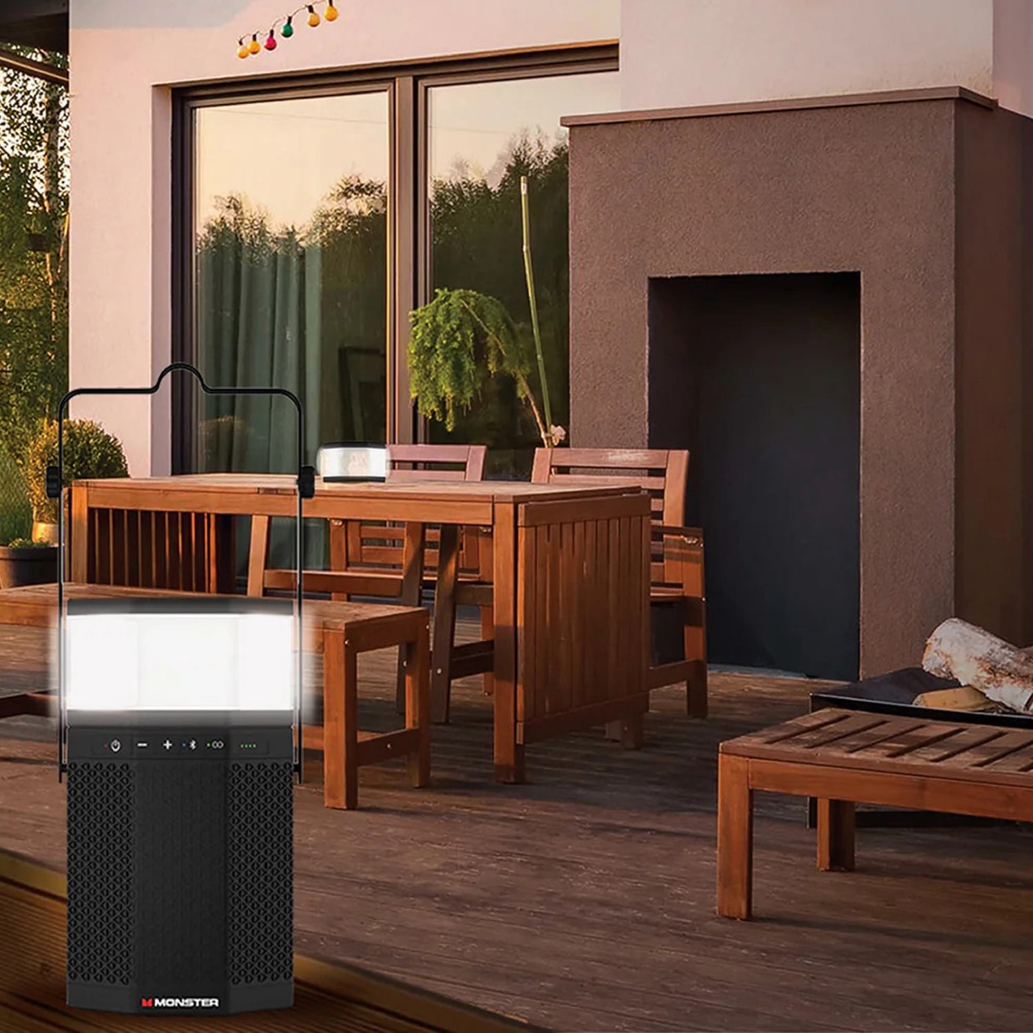 Monster 20-Watt LUNA Portable Rechargeable Bluetooth Speaker with Detachable Lights, 360° Sound, IPX5 Water-Resistant, up to 10 Hours Battery Life
