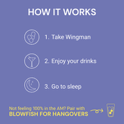 Blowfish Wingman | Feel Better After Drinking with DHM, L-Cysteine, Electrolytes | Pre-Alcohol Liver Support & Hydration