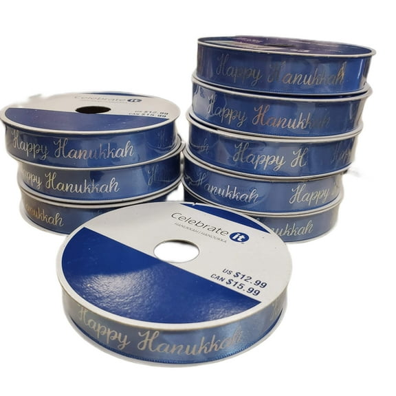 Celebrate it WIRED Christmas Ribbon HANUKKAH 5/8 in X 30 ft PER ROLL 1 ROLL