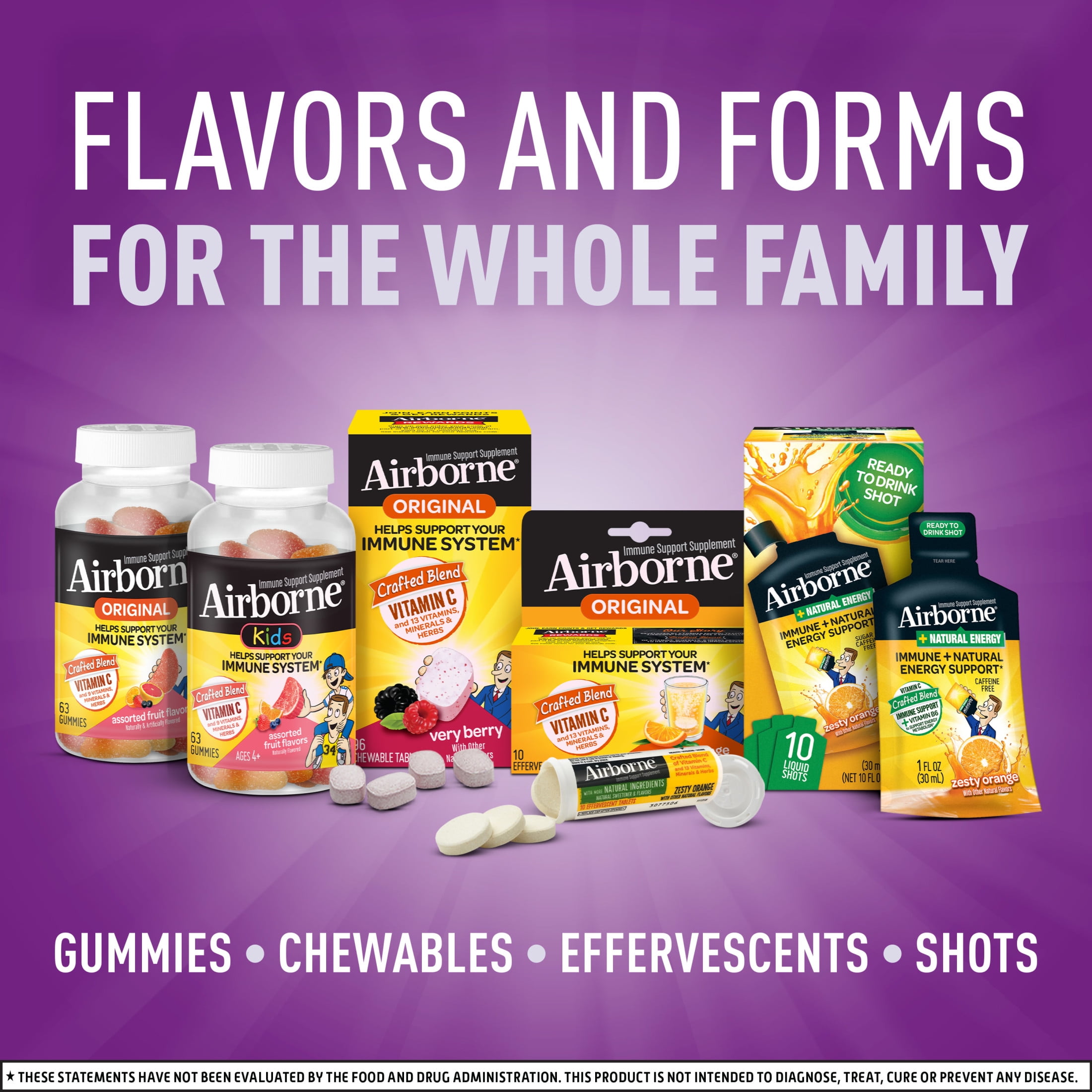 Airborne 1000mg Vitamin C Immune Support Multivitamin Effervescent Tablets, Elderberry Flavor, 20 ct