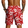 thumbnail image 3 of Boyscolos Mens Casual Shorts Hawaiian Print Drawstring Elastic Waist Short Pants Quick Dry Beach Shorts with Pockets White 2XL, 3 of 3
