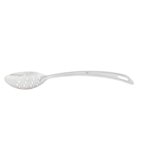 TrueCraftware- 10-1/2" Perforated Curved Basting Spoon Stainless Steel with Hanging Slot- Pot Basting Spoon Utensil Spoon for Mixing Stirring Cooking & Serving Kitchen Restaurants and Home