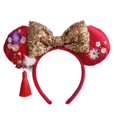 thumbnail image 1 of Diadema con lazos grandes de Disney, princesa sirena, Minnie, orejas, lazos de lentejuelas, disfraz de orejas, diadema, Cosplay, diadema de felpa para adultos/niños, regalo Gao Jinjia LED, 1 of 2