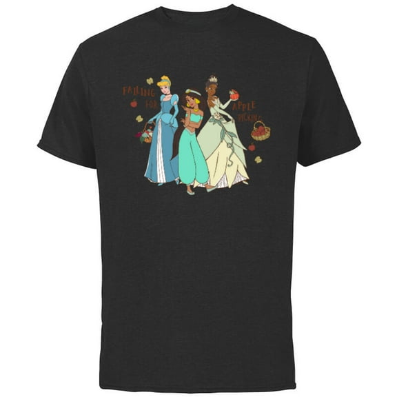 Disney Princess Falling for Apple Picking - Short Sleeve Cotton T-Shirt for Adults - Customized-White