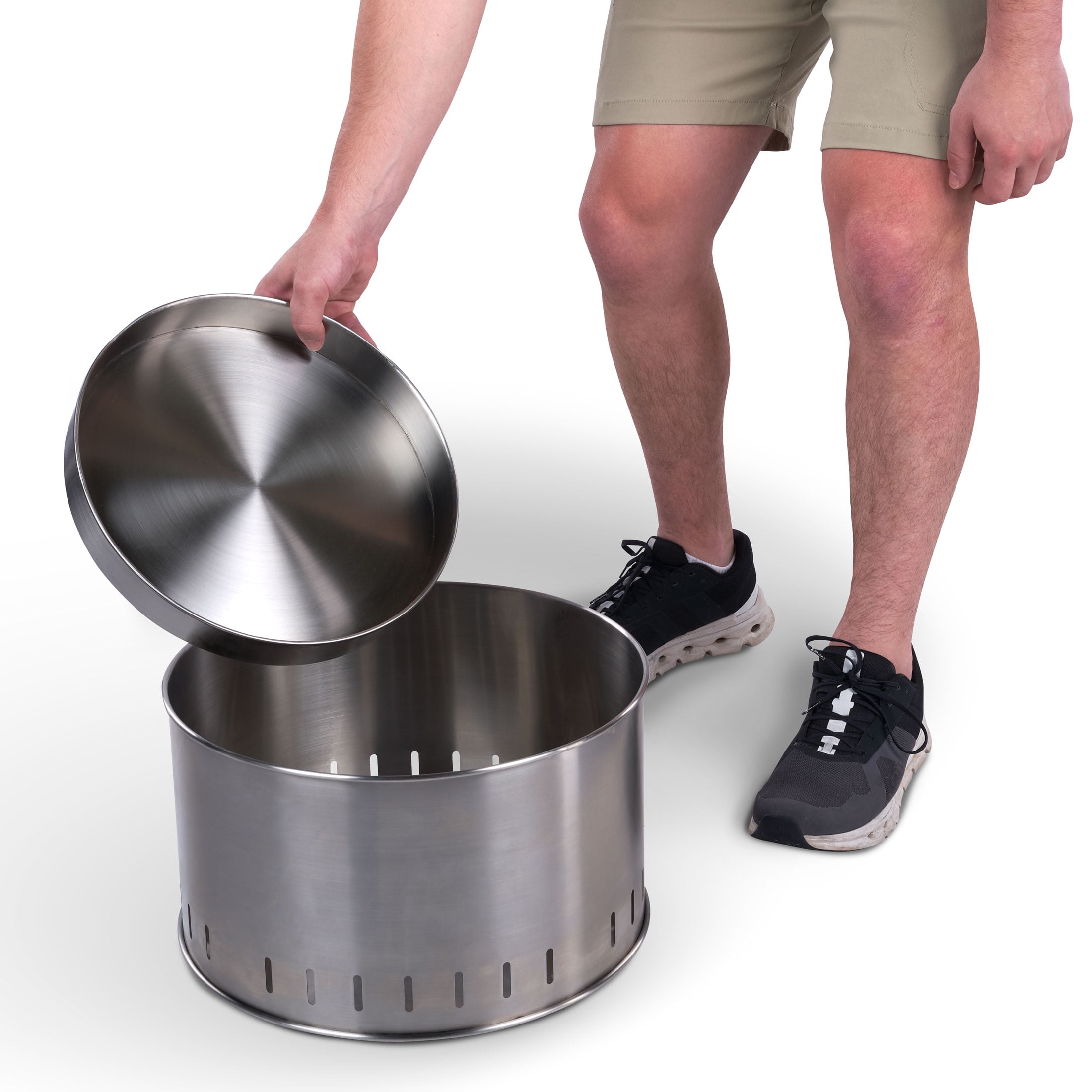 Ozark Trail 15" Stainless Steel Collapsible Smokeless Wood-Burning Camp Fire Pit with Carry Bag