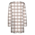 thumbnail image 4 of BODOAO Women's Casual Lightweight Cardigan Long Sleeve Open Front with Pockets Soft Open Front Cardigan Solid Color Outwear Plaid Print Cardigan Loose Midi Coat Outerwear for Home Holiday Beige L, 4 of 5