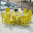 thumbnail image 2 of Wildridge Heritage 7-Piece 44"X72" Dining Set, Lemon Yellow - Outdoor Weather Resistant Recycled Plastic Furniture for Patio, 2 of 8