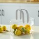 thumbnail image 5 of Cesta de mano transparente Mango cómodo Orificios de ventilación Fácil acceso Cesta de almacenamiento de frutas versátil para acampar Gris, 5 of 12