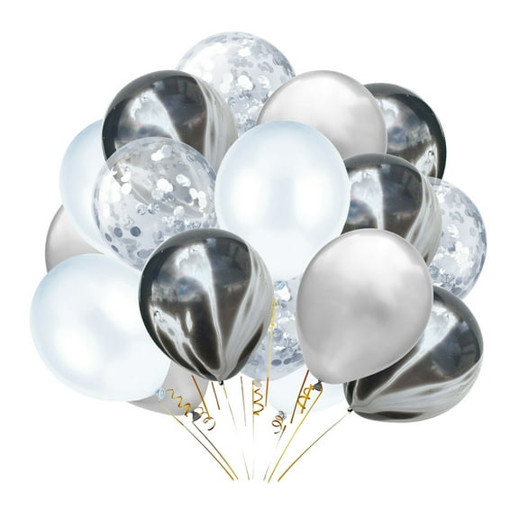 Elegant White Silver Balloon Kit, High-Quality Latex Party Decorations For Memorable Events, Confetti Adhesion Ensures Vibrant Display, Ideal For Theme Party Celebrations (12