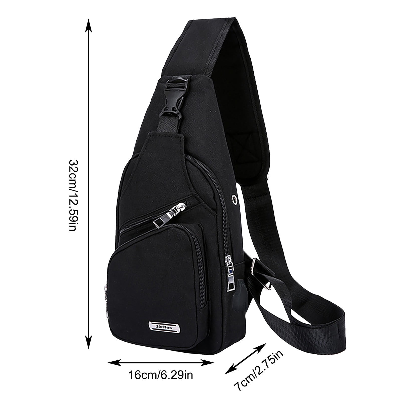 Stylago USB Charging Port Sling Backpack for Women Chest Bag Crossbody Purse with Earphone Hole Multifunctional Hiking Travel Pack Grey