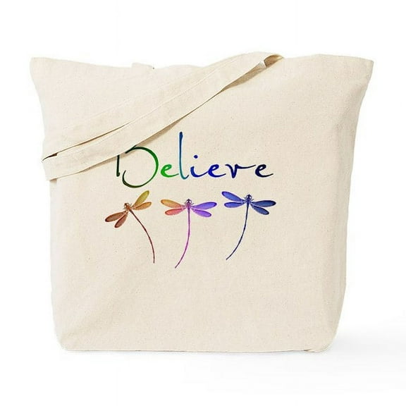 CafePress - Believe...Dragonflies Tote Bag - Unisex Canvas Tote Bag, Beige, 1-Piece
