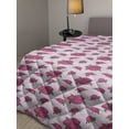 thumbnail image 2 of Floral Down Alternative Comforter, Flowers Pattern Blossoming Buds Vintage Spring Season in Cold Colors Print, Microfiber Quilt for All Season, 5 Sizes, Night Blue and Aqua, by Ambesonne, 2 of 3