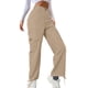 thumbnail image 1 of Pantalones cargo de cintura alta para mujer: pantalones anchos con 6 bolsillos, material de spandex, tallas XS-XXL, 1 of 2