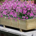 thumbnail image 2 of 8 paquetes de flores artificiales para exteriores, arbustos, plantas resistentes a los rayos UV, vegetación de plástico sintético (púrpura), 2 of 4