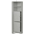 thumbnail image 3 of 61.02" Tall Bathroom Corner Cabinet, Freestanding Floor Bathroom Storage Cabinet with Doors and Adjustable Shelves for Home Kitchen, Living Room, Bedroom, and Bathroom, Gray, 3 of 7