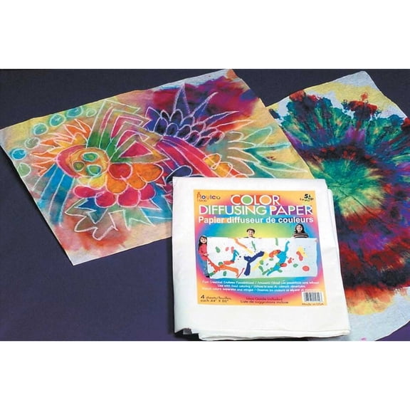 Roylco Color Diffusing Paper for Kids Art Projects - Fabric-Like Texture Watercolor Paper - Perfect for Classroom & Crafts - 12x18 Inch, 50 Sheets