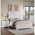 thumbnail image 2 of Newboti Furniture White Color 1pc Nightstand Paper veneer Bedroom Furniture 2-Drawers Bedside Table 10221, 2 of 7