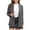 Black, variant on Kaliqueen Women's Double Breasted Plaid Blazer Classic Lapel Open Front Work Clothes Casual Long Sleeve Business Outerwear